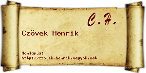 Czövek Henrik névjegykártya